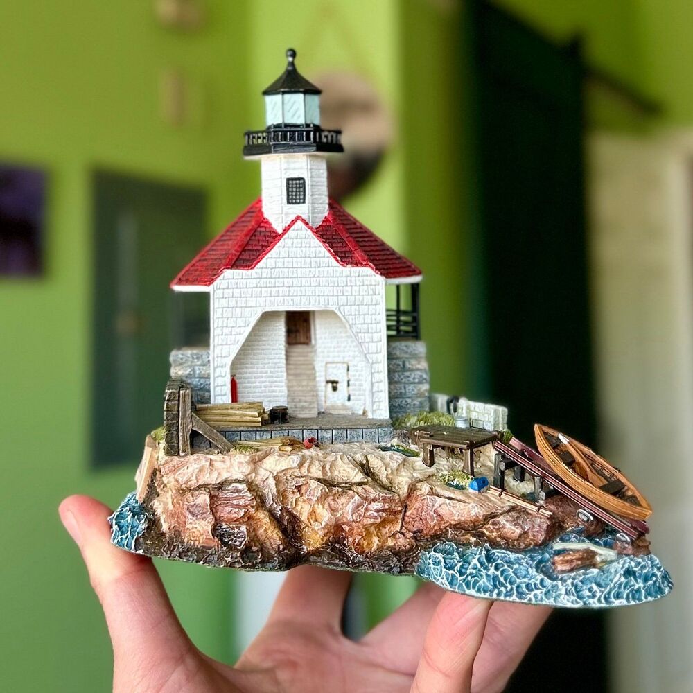 Harbour Lights Lighthouse Textured & Detailed Coastal Accent